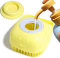 Pet Bath Brush Dog Shampoo Dispenser Dog Bath Brush Scrubber (Yellow)
