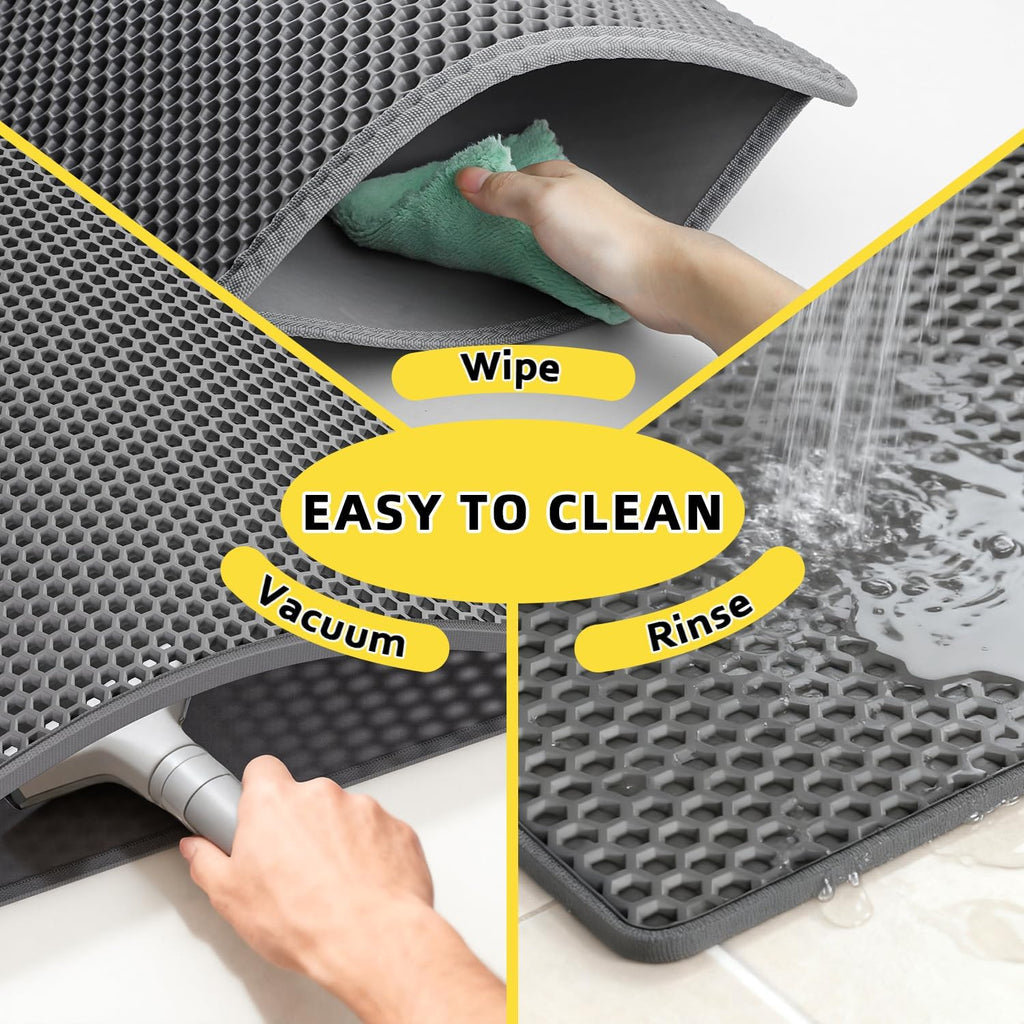 Cat Litter Mat,15"X24", Waterproof, Easy to Clean (Grey-1Pack)